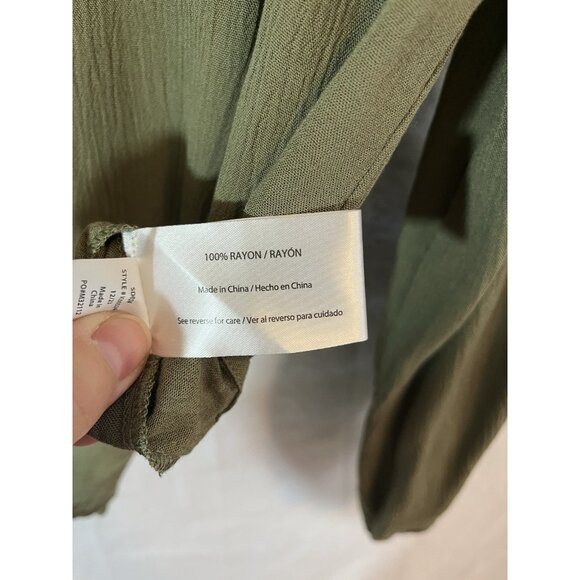 Indio Collective Medium Women’s Green Long Sleeve Embroidered Blouse - Picture 3 of 11